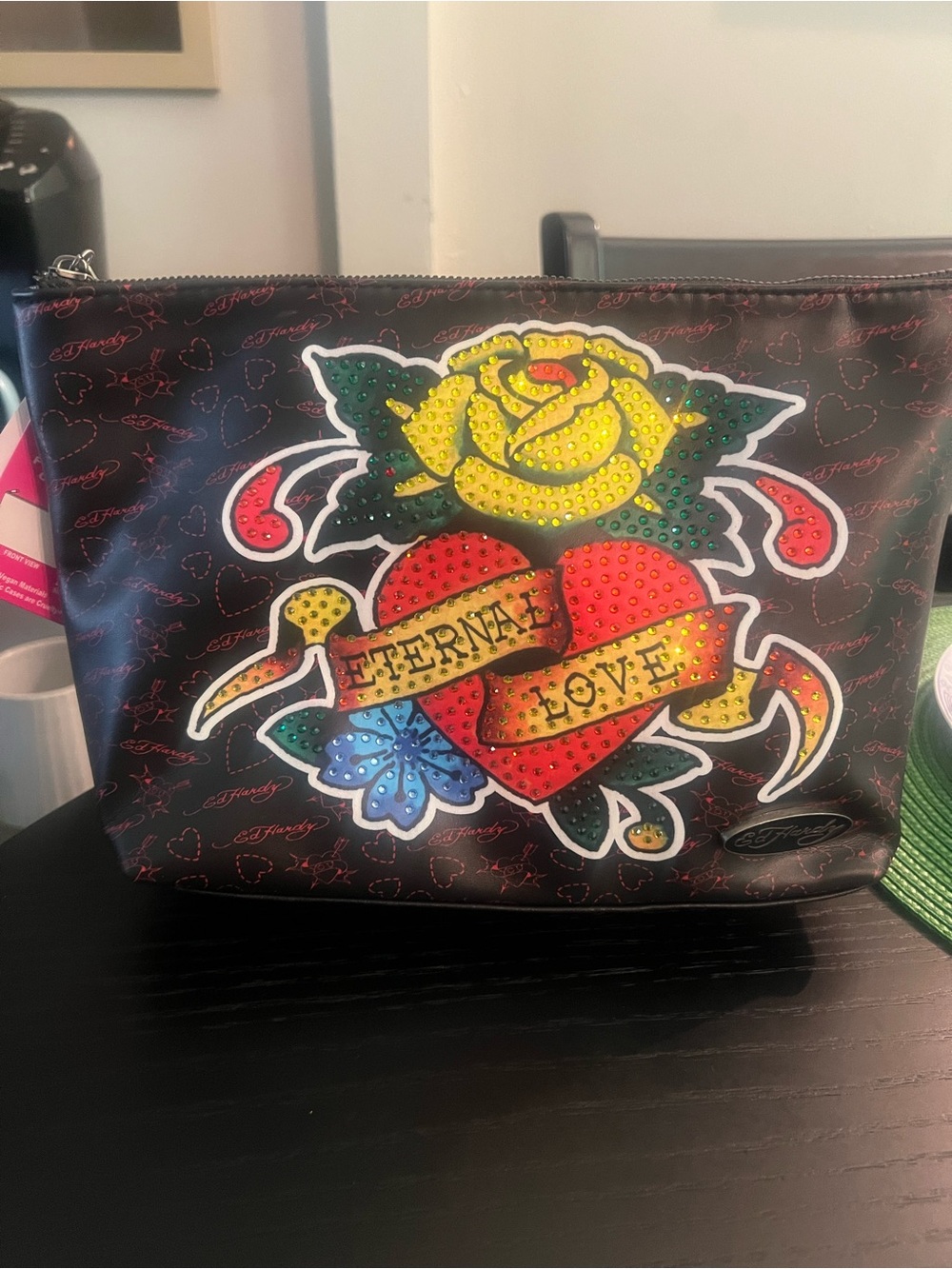 Michael Kors Top Handle Satchel (EUC) & Ed Hardy Cosmetic Pouch (NWT) Bundle - Picture 3 of 16